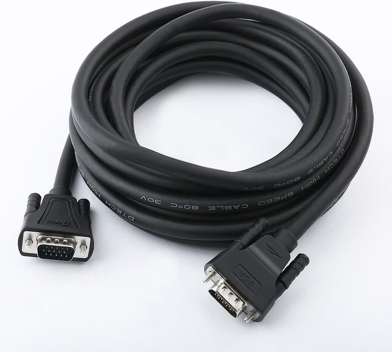 D-tech Long 25 Feet VGA Computer Monitor Cable 1080p High Resolution 15 Pin VGA to VGA Cord for Projector Screen Display (8 Meter, Black) - Image 1